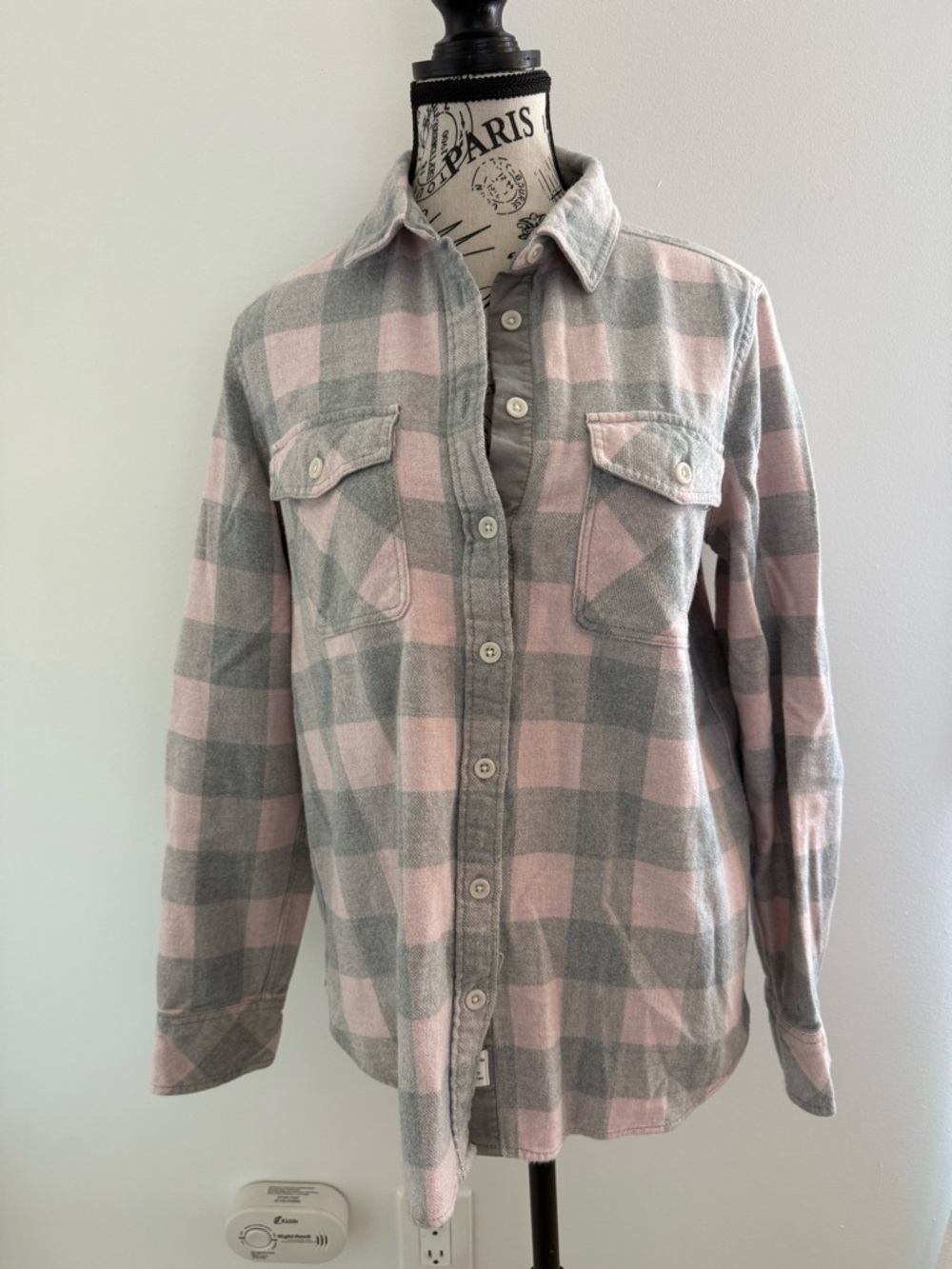 Roots Pink and Gray Plaid Button-Up Shirt/Shacket